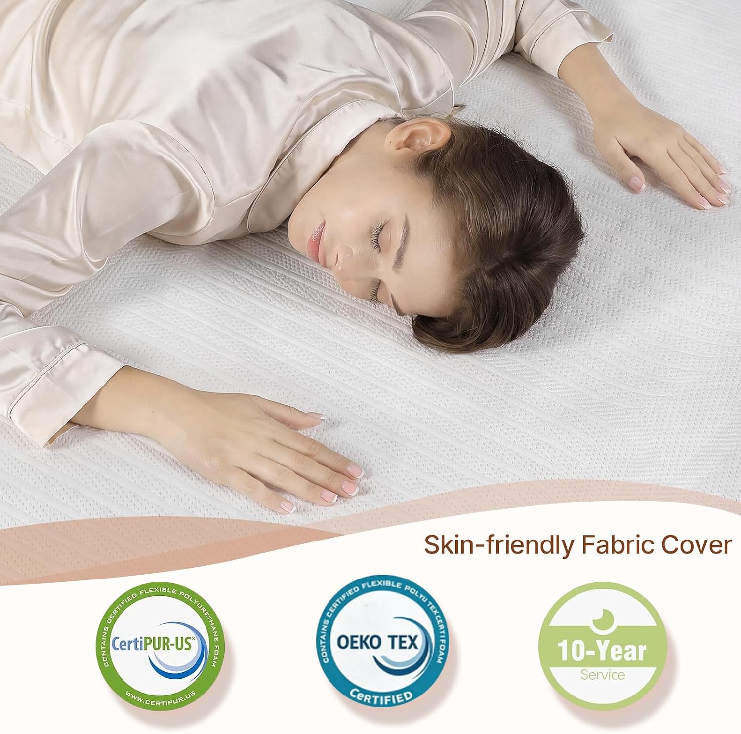 Detalle de Himanba SKM002 Full Hybrid Mattress, 12-Inch Medium-Firm with Pocket Coils