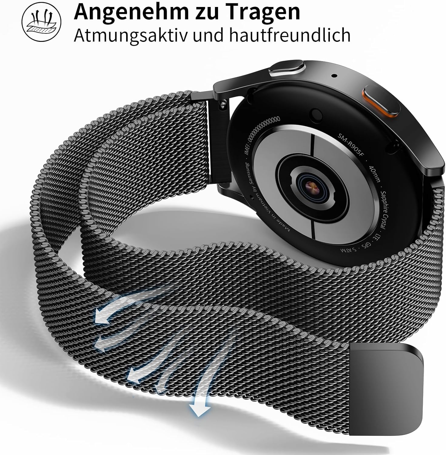 Thumbnail 3 de LYYLTX Edelstahl Mesh Uhrenarmband 6 Breiten