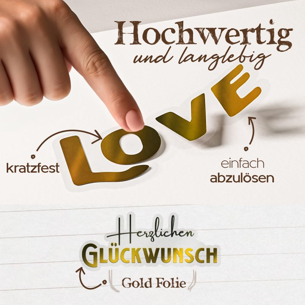 Thumbnail 3 de Homety Sticker Hochzeit Gästebuch – 350 Stück Rose Gold Aufkleber für Gästebuch, Fotoalbum, Scrapbook & Hochzeitsdeko