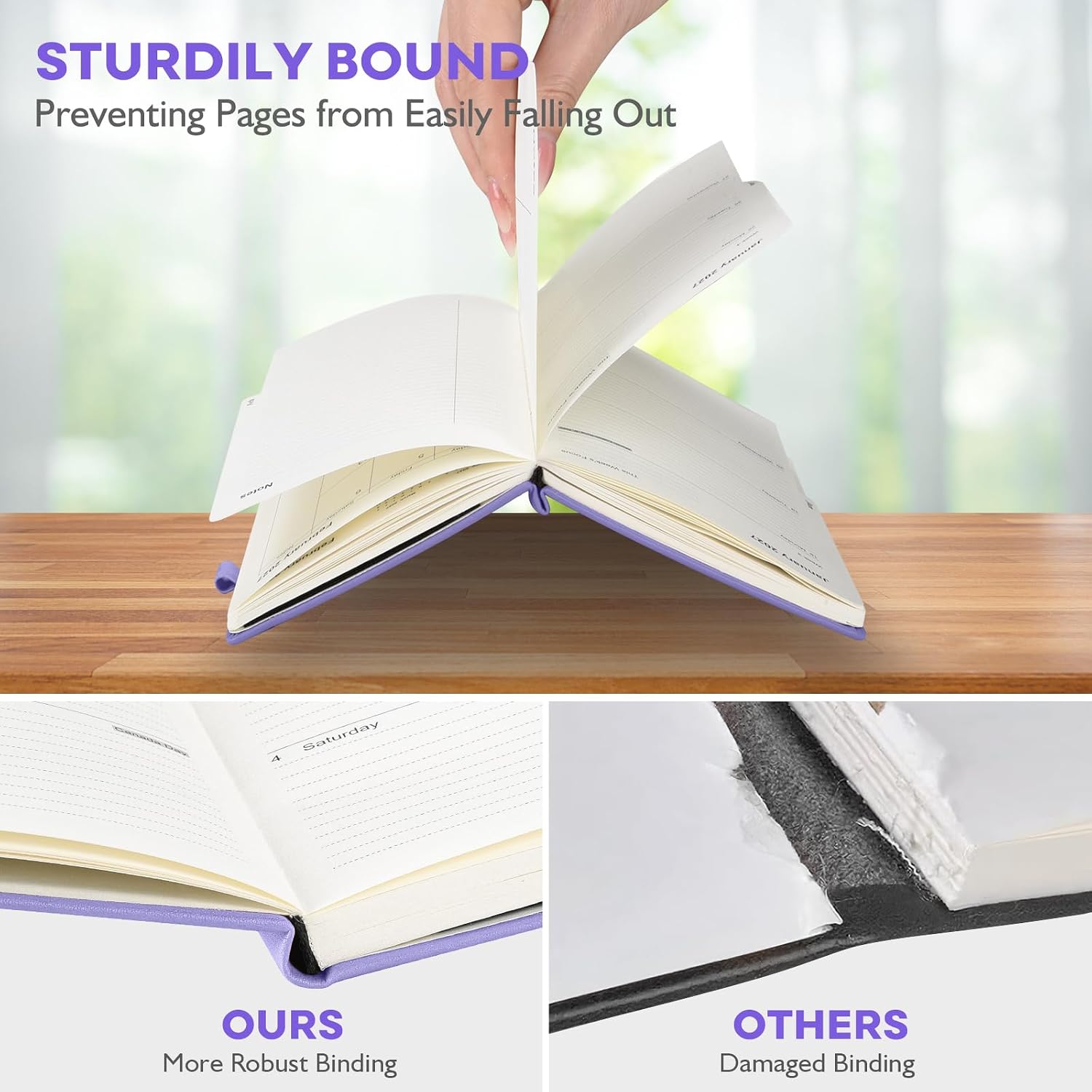 Thumbnail 4 de OMEYA 2027 A6 Weekly and Monthly Planner, Purple, 100gsm Paper