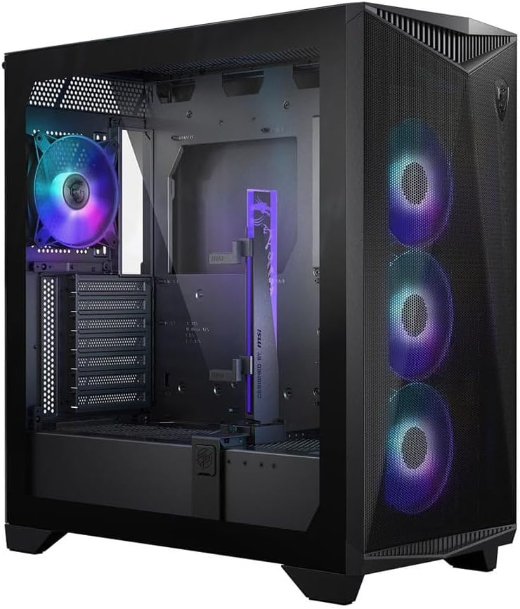 Detalle de MSI MPG GUNGNIR 300R AIRFLOW: case mid-tower per PC con airflow, Mystic Light ARGB e USB Type-C 20Gbps