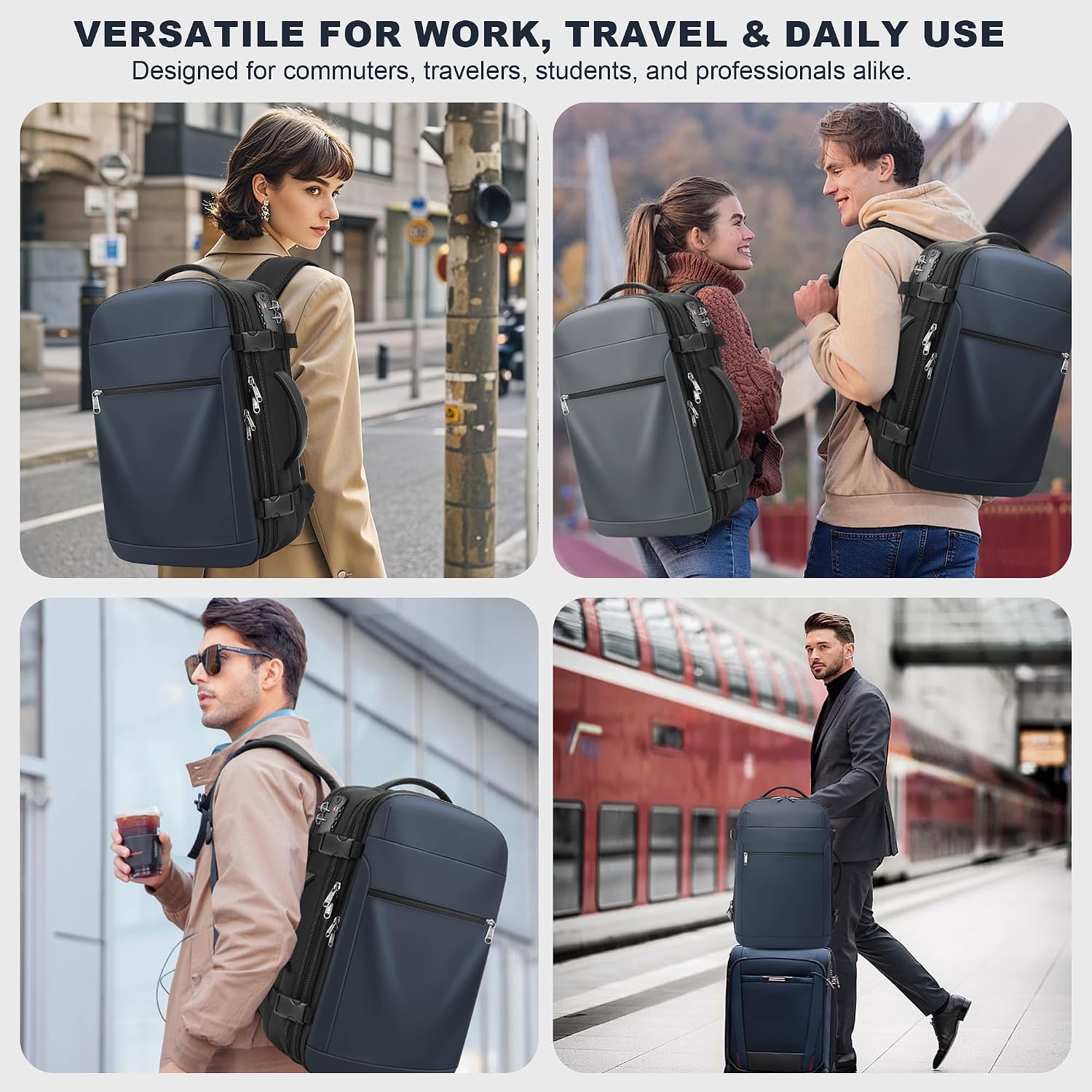 Detalle 2 de POSO Vacuum Compression Backpack with 17.3-Inch Laptop Sleeve