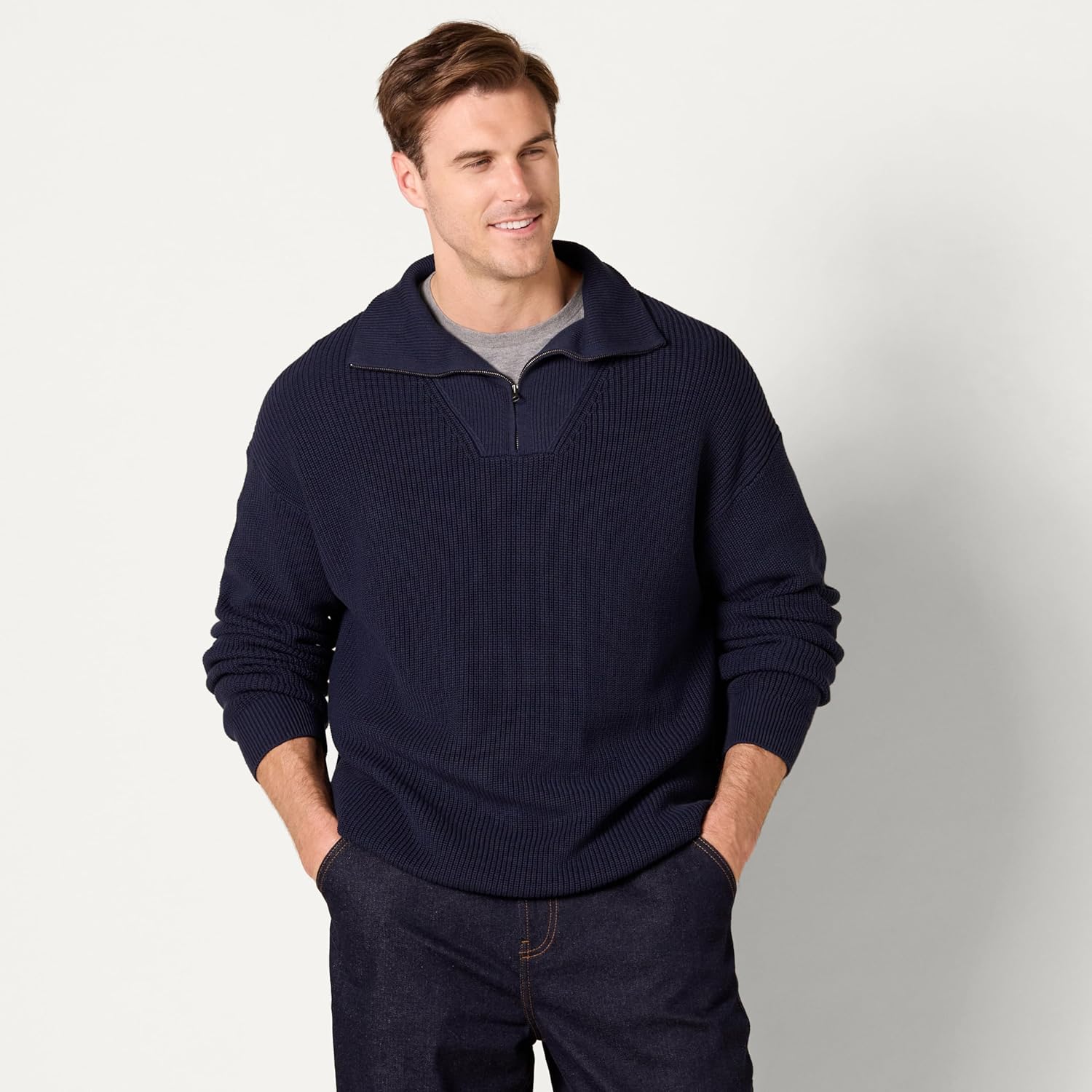 Thumbnail 4 de Amazon Essentials Rippstrickpullover mit Reißverschluss