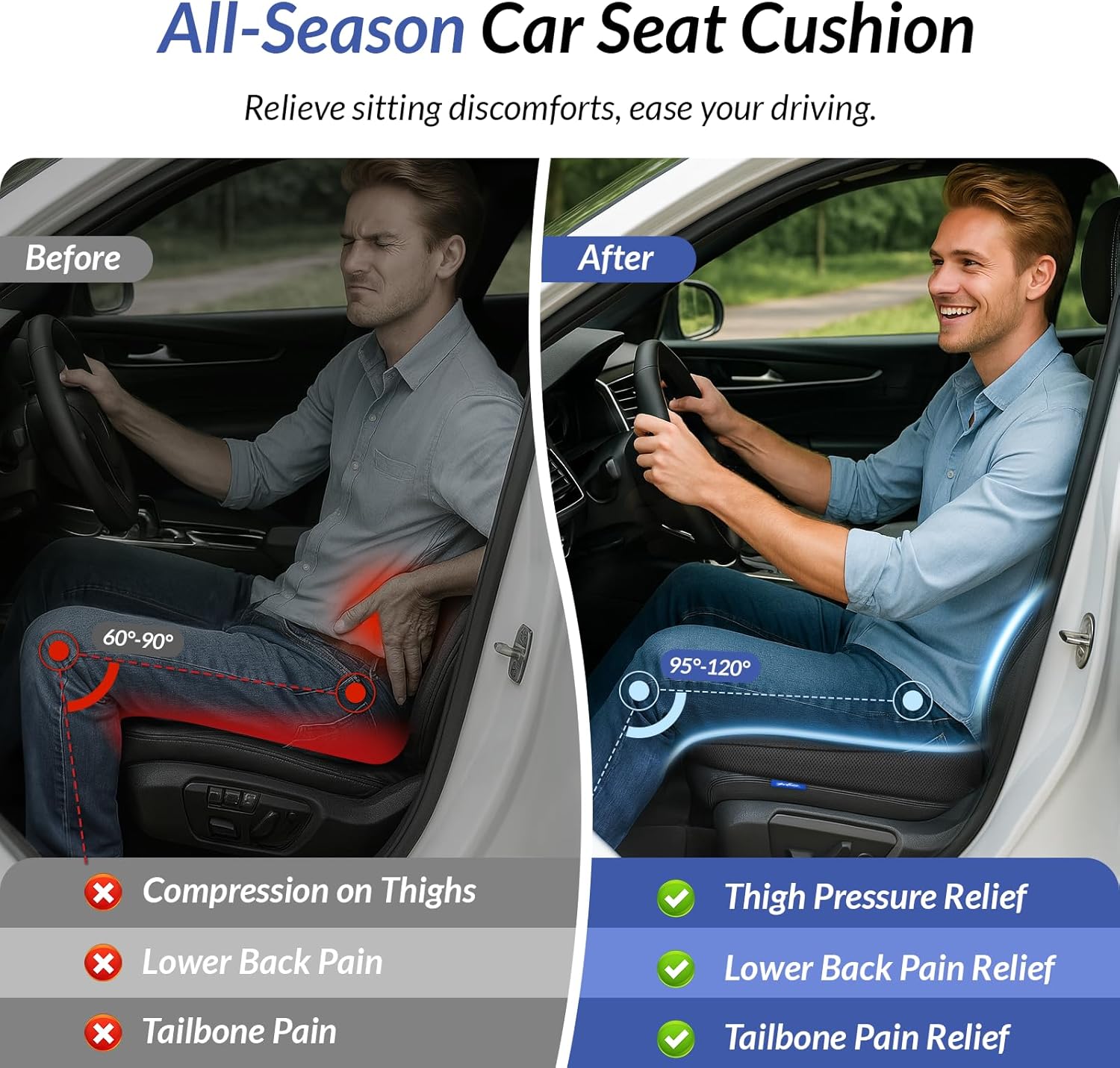 Thumbnail 5 de ZIKEE All-Season Car Seat Cushion for Sciatica Relief