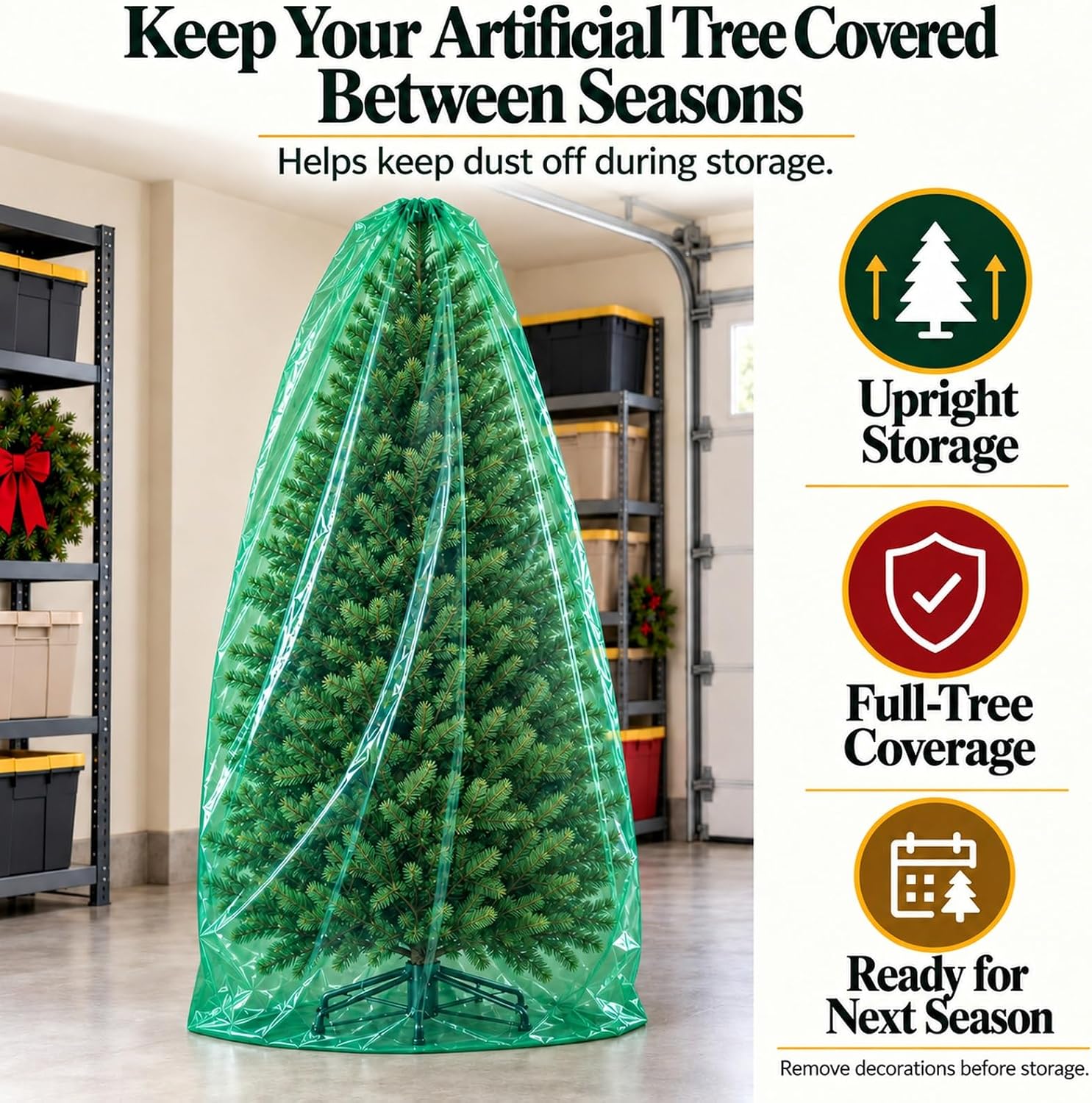 Detalle 2 de CHUPER Green Upright Christmas Tree Storage Bag 9ft 🎄
