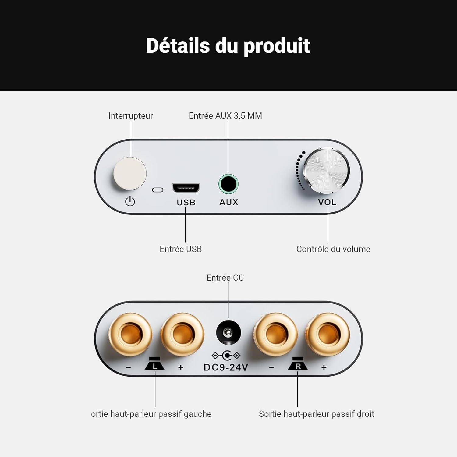 Thumbnail 5 de Fosi Audio ZK-1002D ampli Bluetooth 100 W ⚙️