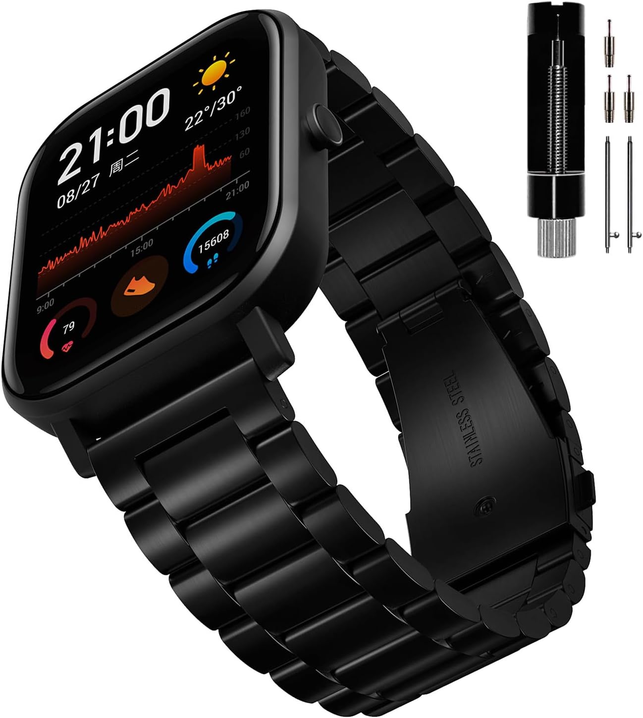 Detalle de YABZOZ cinturino acciaio per Amazfit 304