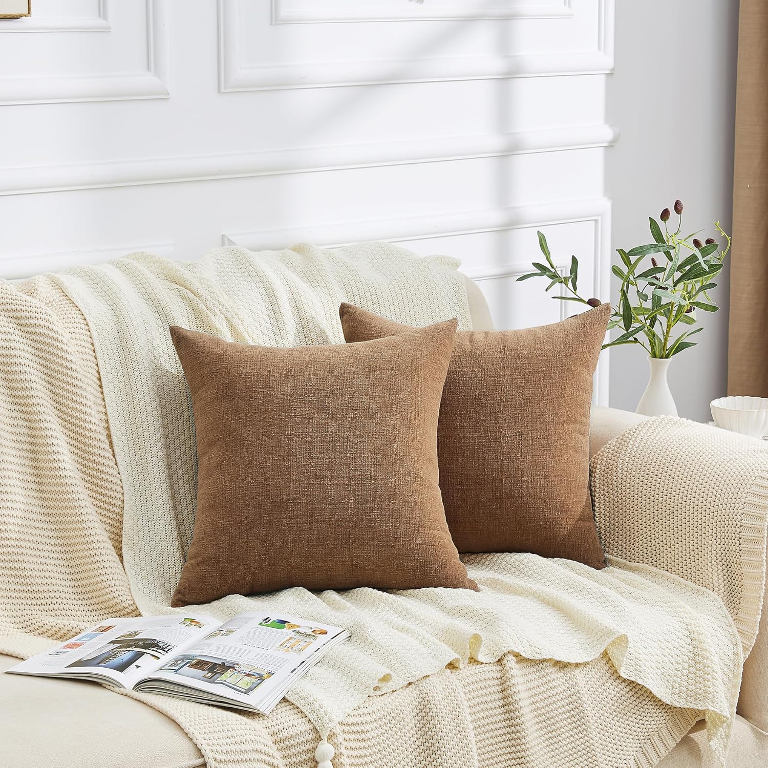 Thumbnail 5 de GAWAMAY 20x20 Decorative Chenille Throw Pillow Covers Set of 2
