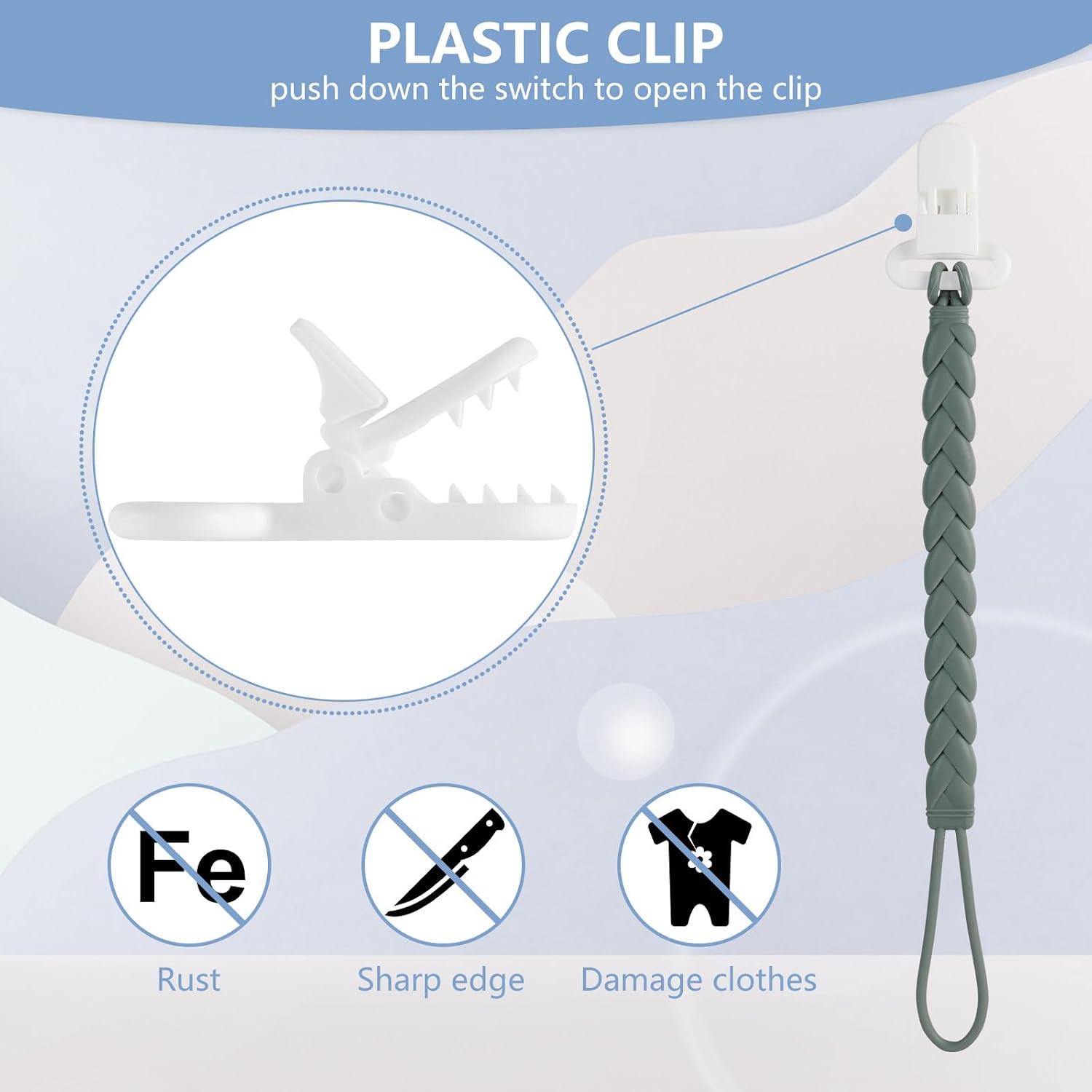 Detalle 2 de Silicone Pacifier Clips