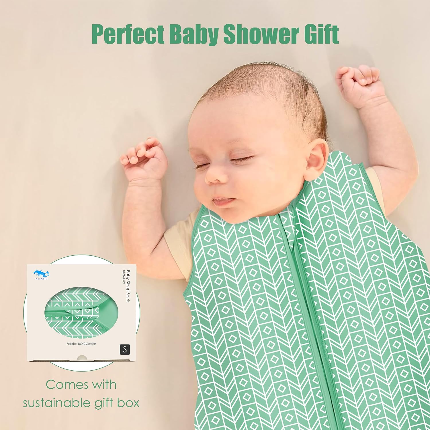 Detalle 2 de SWEET DOLPHIN Baby Sleep Sack, 100% Cotton