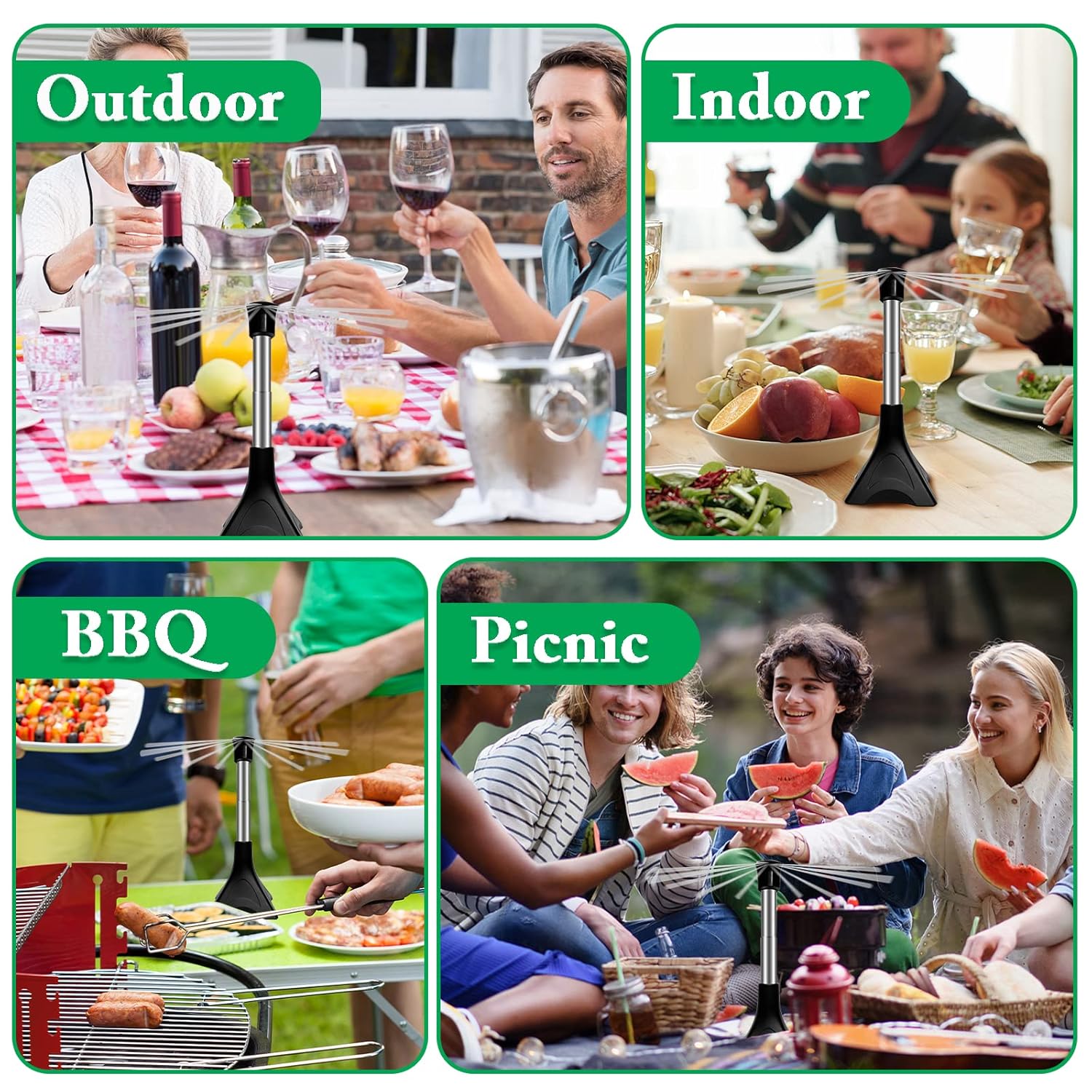 Thumbnail 6 de 4 PCS Repellente per Mosche, Ventilatore Repellente per Zanzare – Set pratico per uso interno ed esterno
