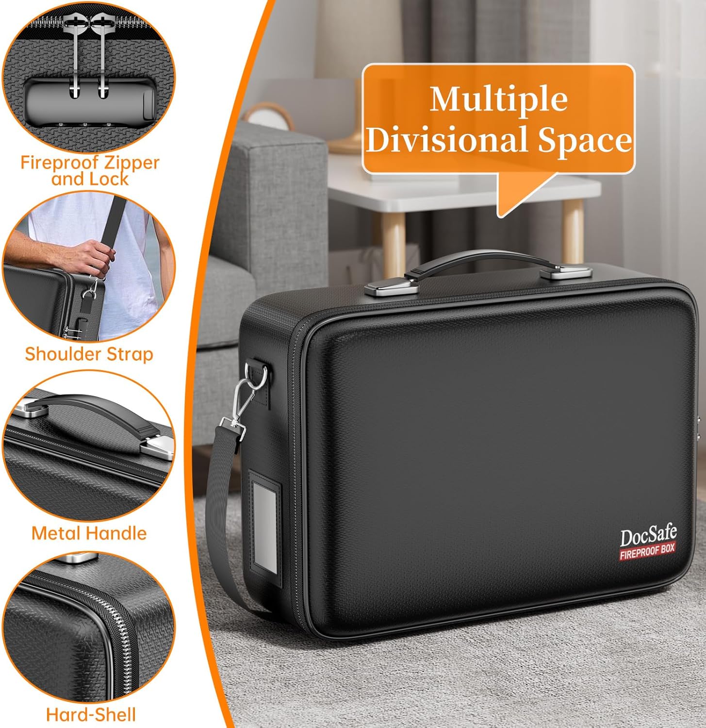 Detalle de DocSafe DS0104 Fireproof Document Box, Hard Shell with Combination Lock