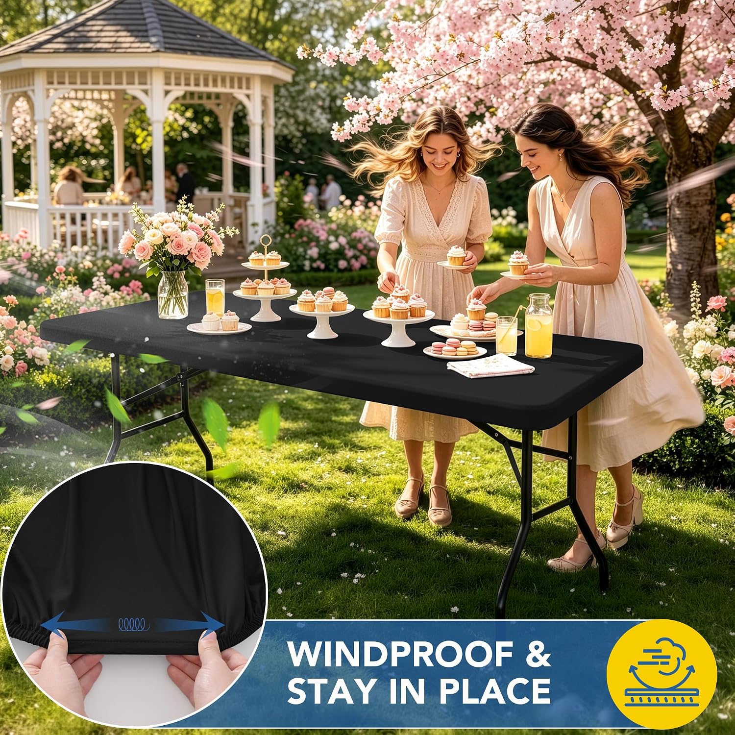 Thumbnail 2 de Enjoyidea Fitted Tablecloth 6 ft Pack