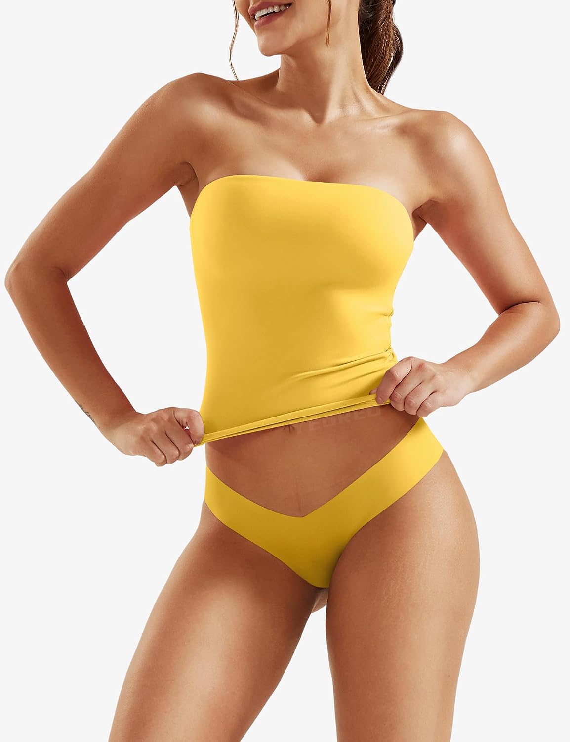 Detalle 1 de YEOREO HWH-YCA1198 Strapless Crop Tube Top, Double-Lined