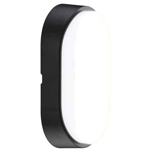 Detalle de Luceco Aplique de Pared Ovaldo 10W LED para Exterior (Negro/Blanco) – IP54