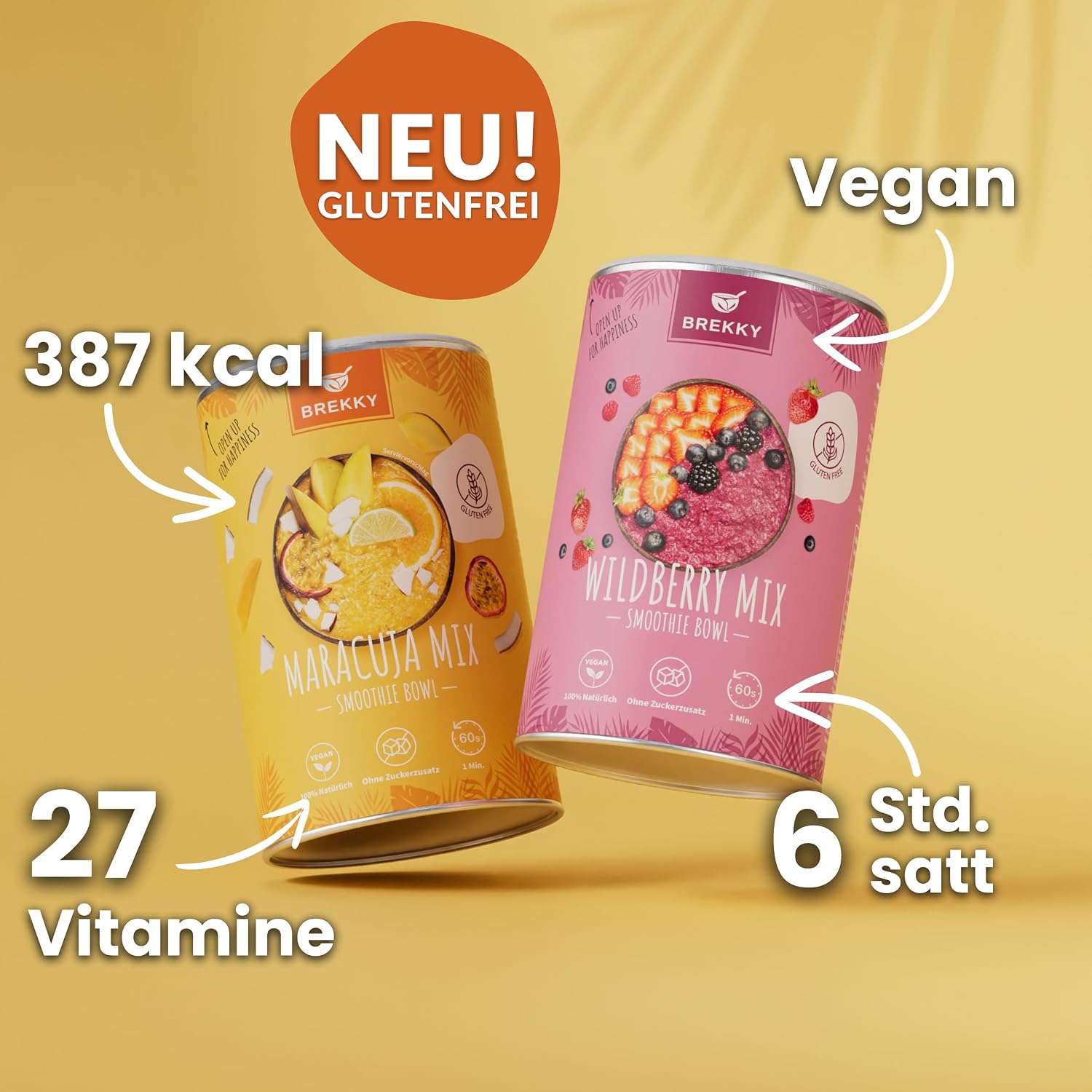 Detalle de BREKKY Maracuja Mix Smoothie Bowl vegan