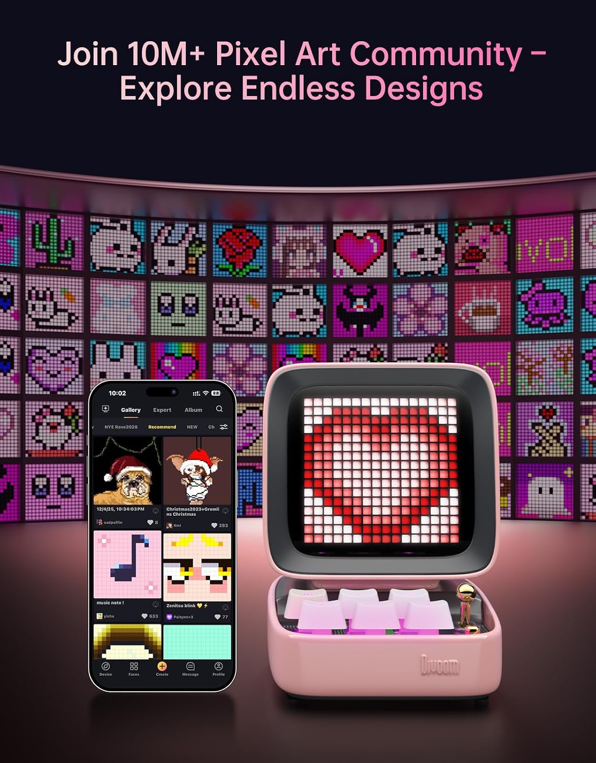 Detalle 2 de Divoom Ditoo Bluetooth speaker 16x16 pixel