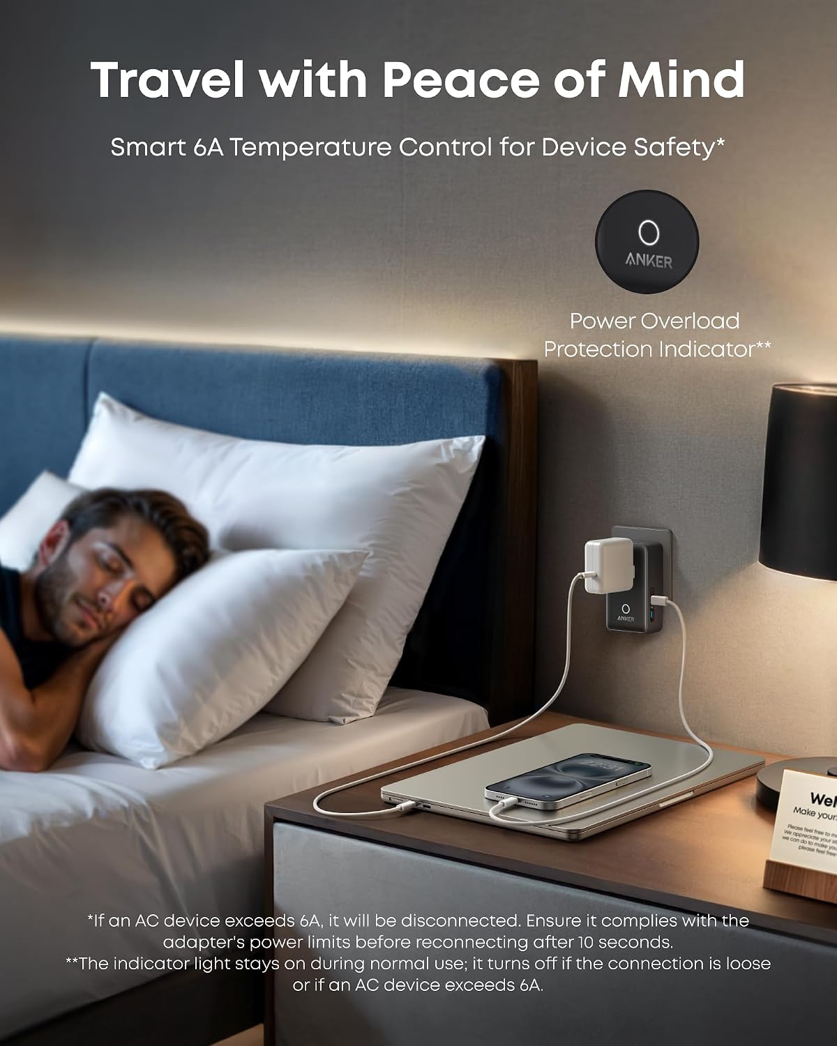 Detalle de Anker Universal Travel Adapter 5-in-1 for UK/EU/US/AU with 20W USB-C and 4 USB Ports