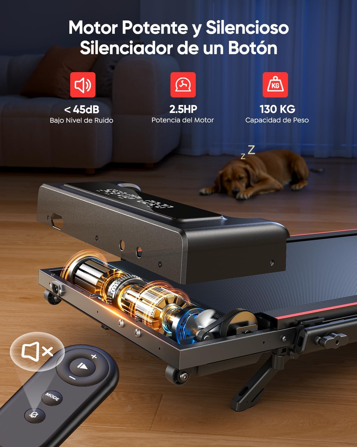 Detalle 2 de Tapis de Course 4-en-1 TOPUTURE: incline 9%, 12 km/h, pliable et silencieux pour bureau à domicile