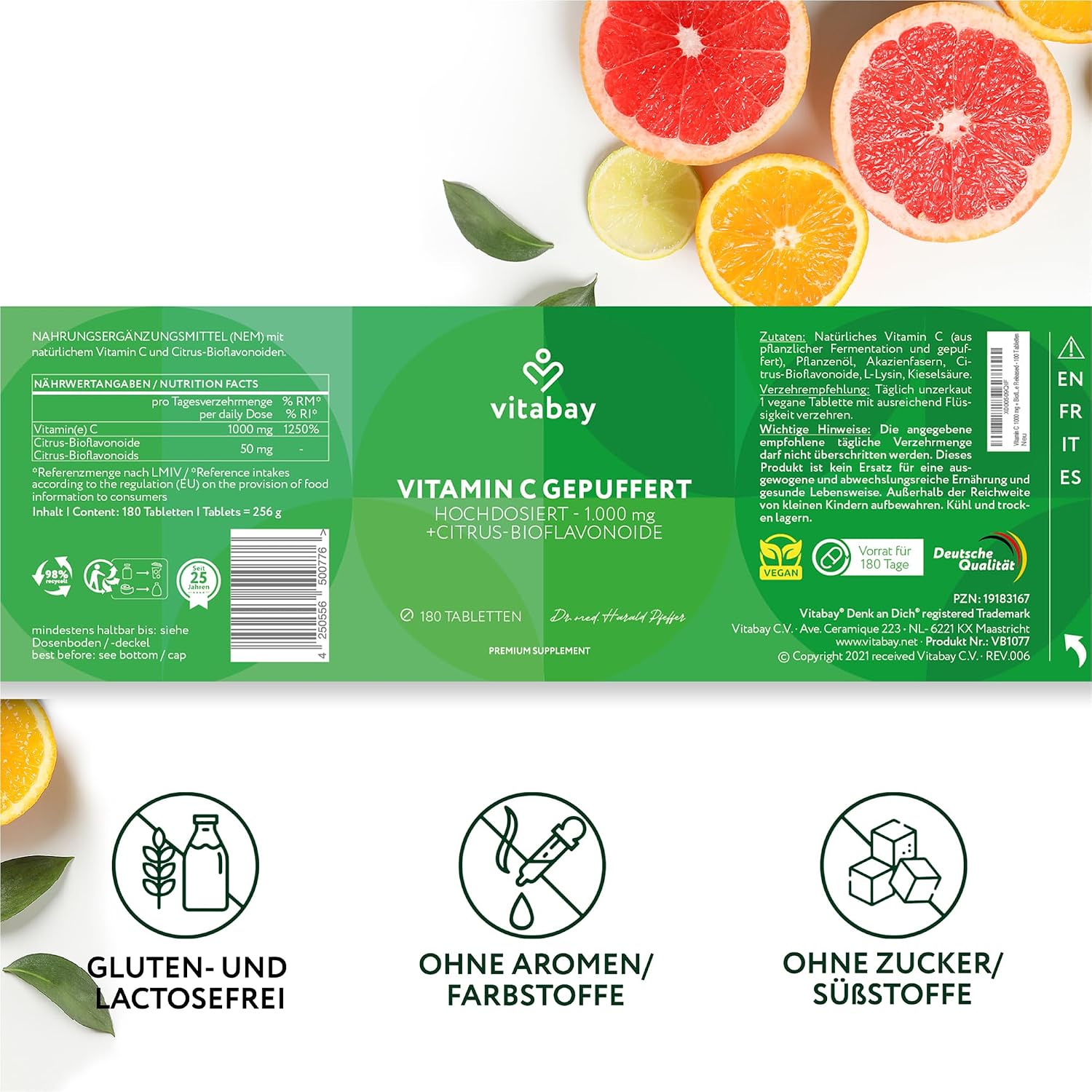 Thumbnail 6 de Vitabay Vitamin C gepuffert 1000 mg 🍊