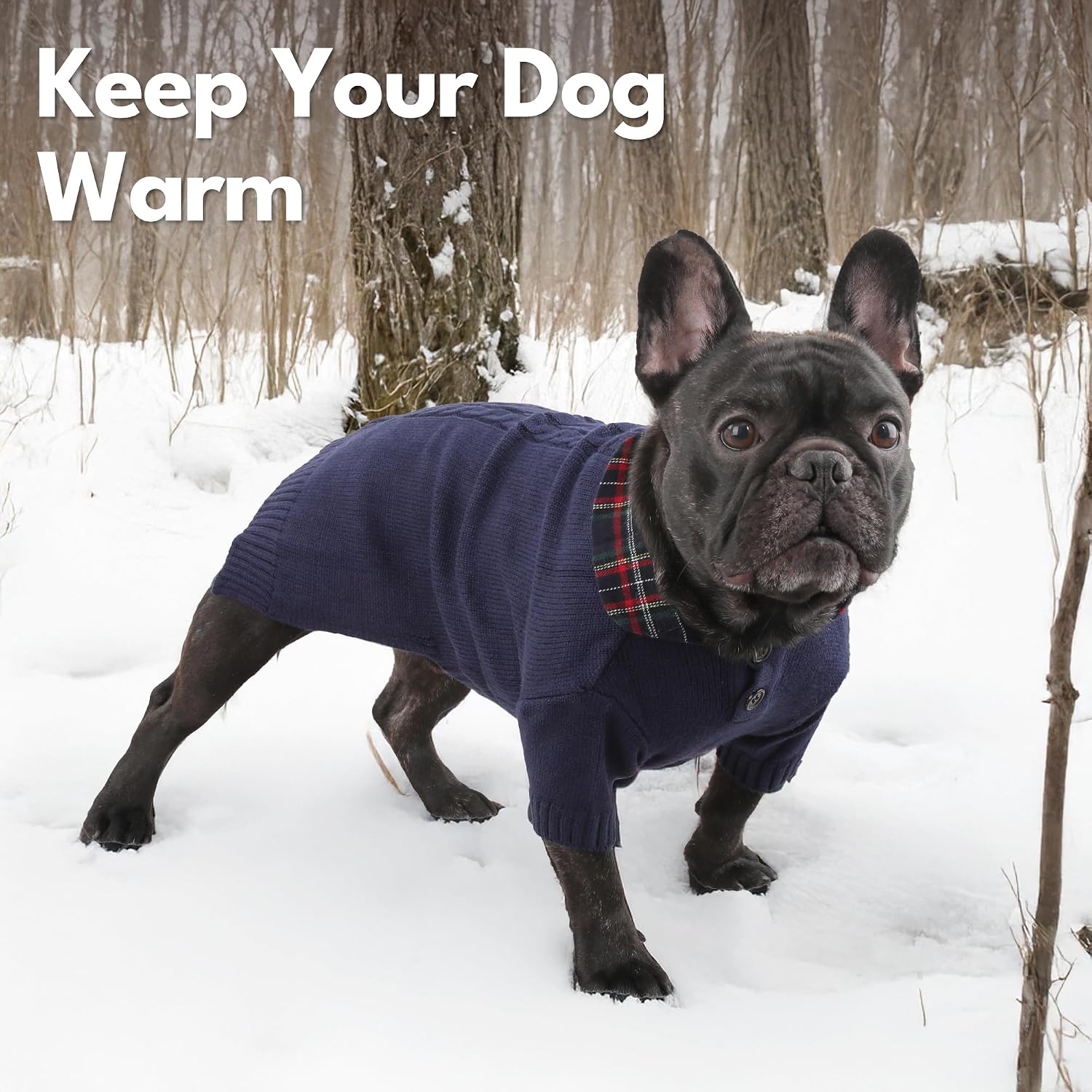 Thumbnail 6 de BAOBICUTE Soft Polo Pullover Dog Sweater for Small and Medium Dogs
