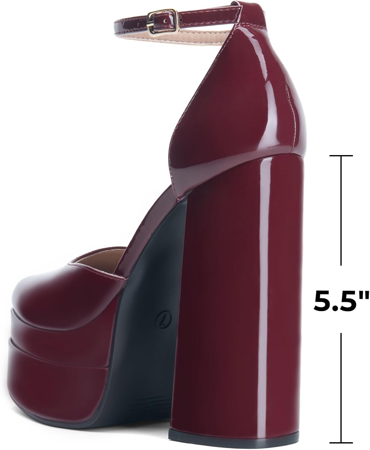Detalle de DREAM PAIRS Sdpu2319w Women's Platform Pumps with Square Toe and Ankle Strap