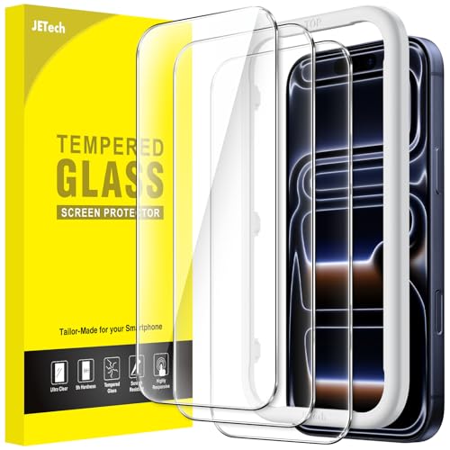 Detalle de JETech Verre trempé pour iPhone 18 Pro/17 Pro, lot de 3, protection 9H