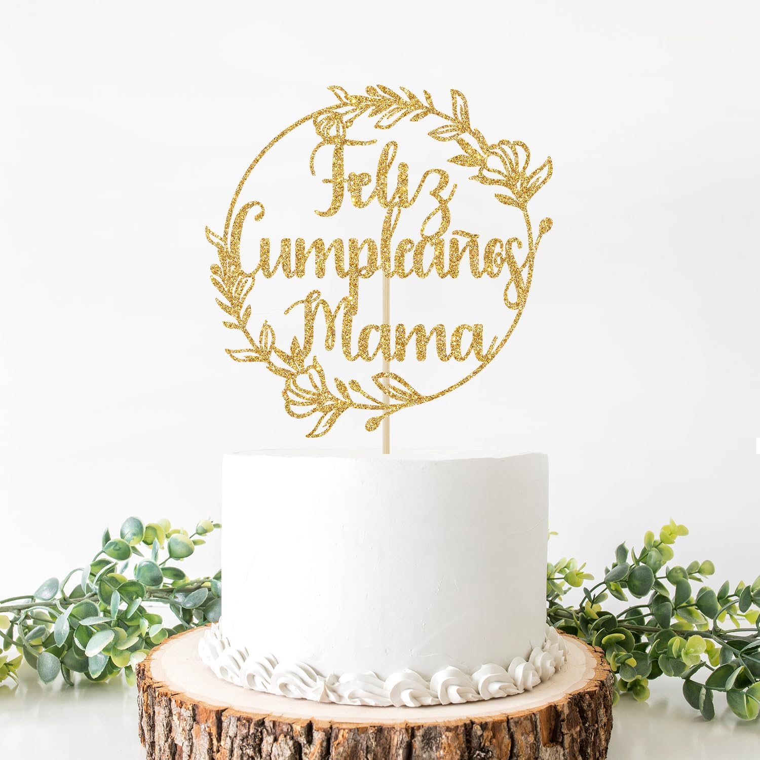 Thumbnail 2 de Yotawebery Mom Birthday Cake Topper, Gold Glitter Paper, 7 x 4.5 in