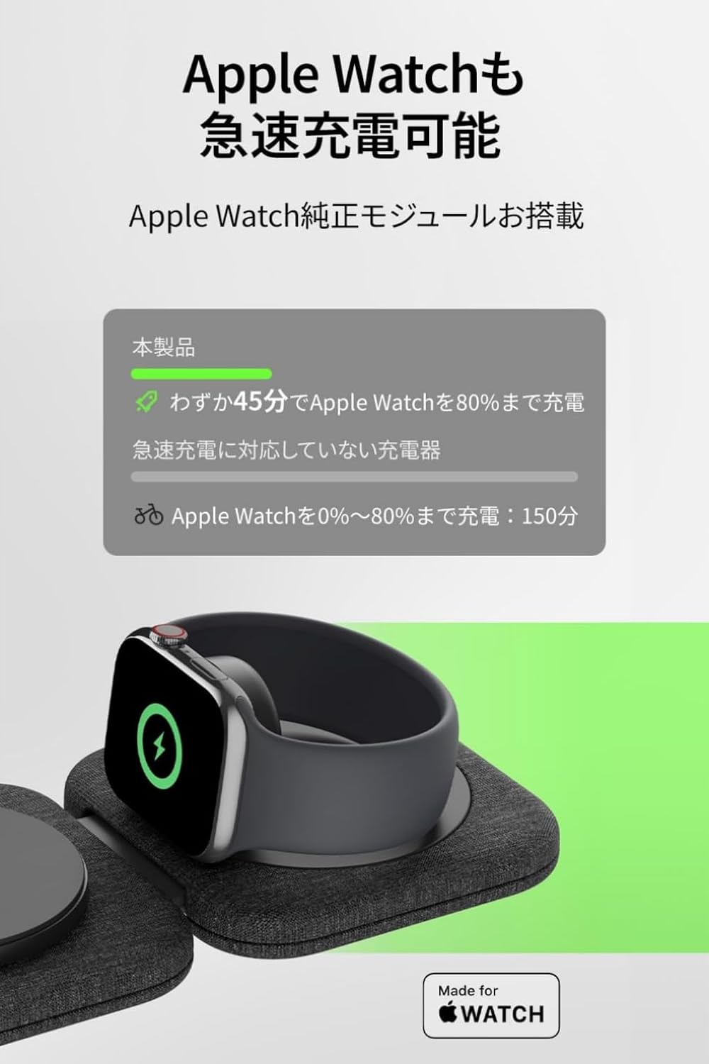 Detalle de Belkin Qi2 2-in-1ワイヤレス充電パッド iPhone・Apple Watch同時充電、最大15W・折りたたみ式