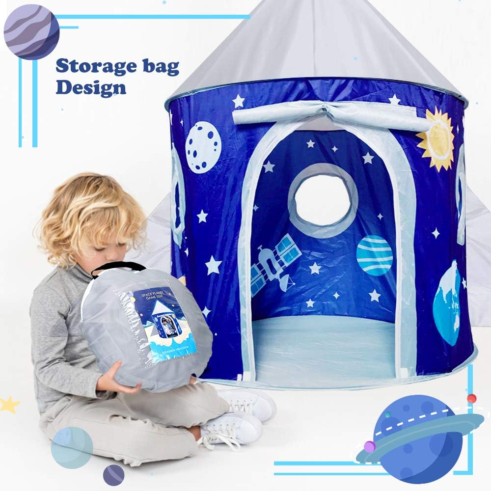 Detalle 2 de Toy Gifts for 1-7 Year Old Boys: Space Pop Up Play Tent with Private Planet Theatre