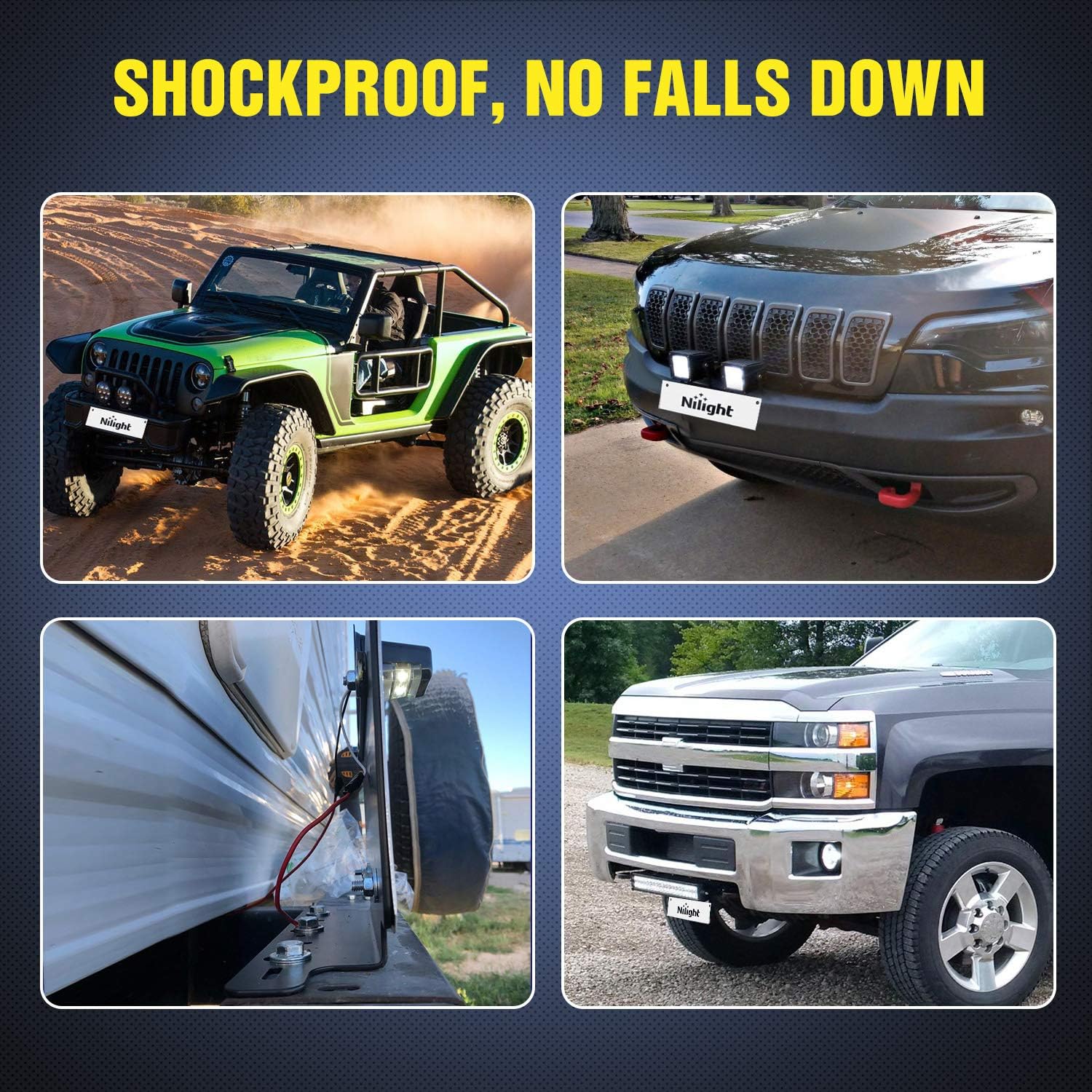 Thumbnail 6 de Nilight 90044B Universal License Plate Mount 1️⃣