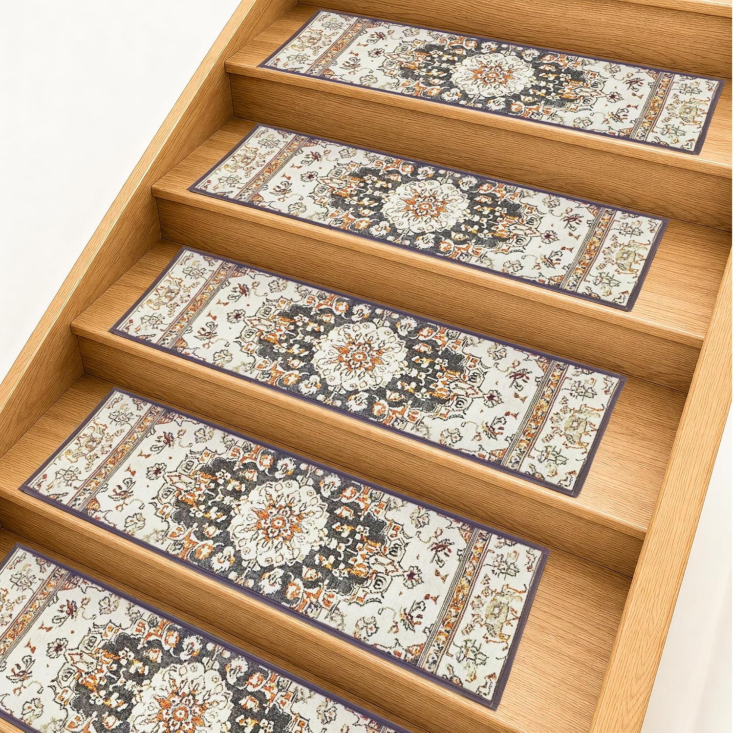Detalle de Arisework Extra Wide Stair Treads (76 x 22.8 cm) – 15 Pack for Non-Slip Indoor Use