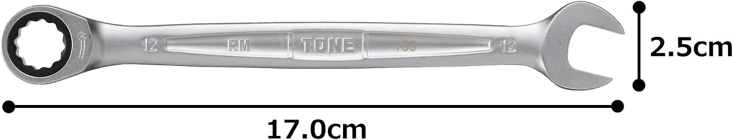 Detalle de トネ(TONE) RM-12 ラチェットめがねレンチ 二面幅12mm 薄型・72枚ギア