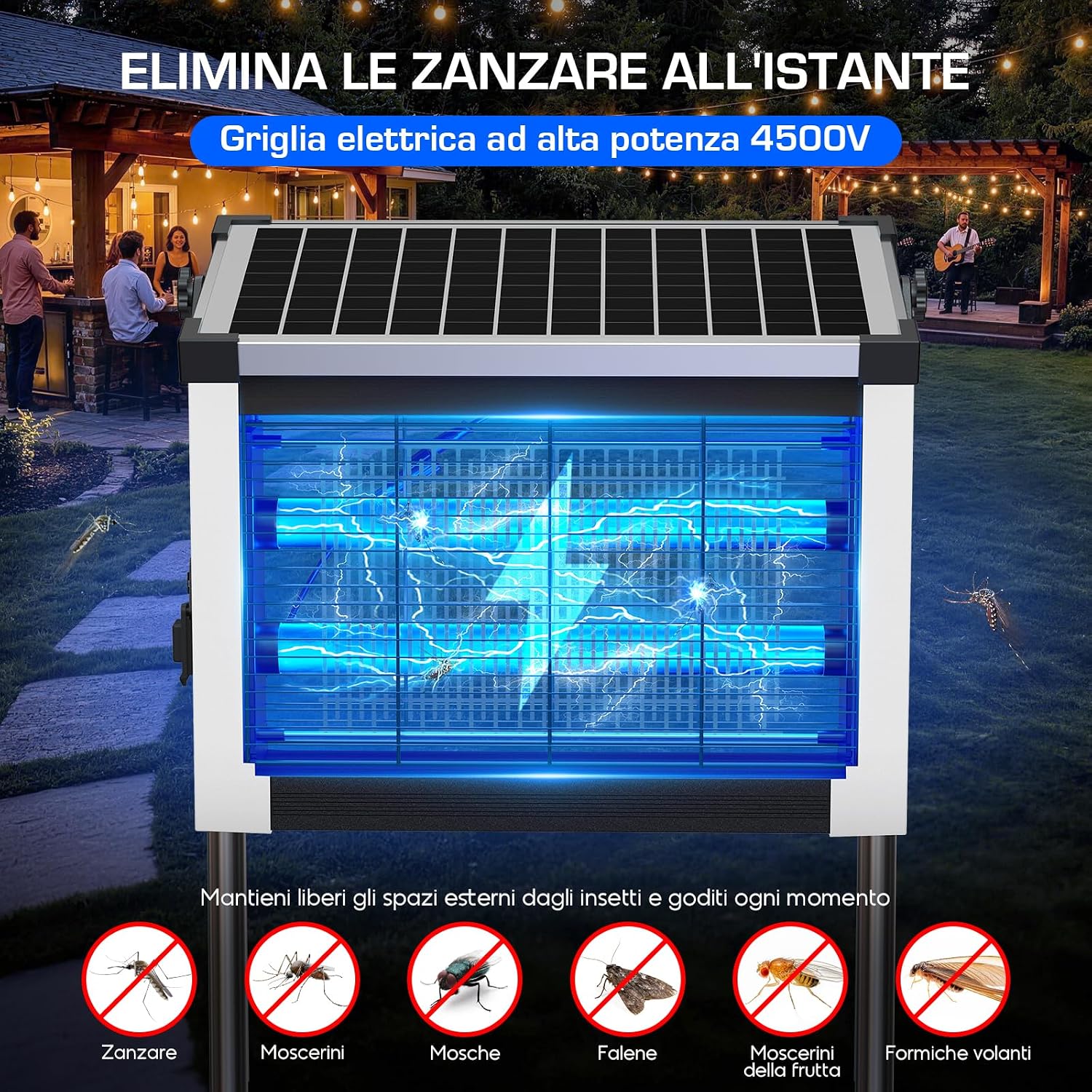 Thumbnail 1 de Dnenellr Lampada Antizanzare Solare da Esterno IPX5: potenza, autonomia e versatilità per giardini e terrazze