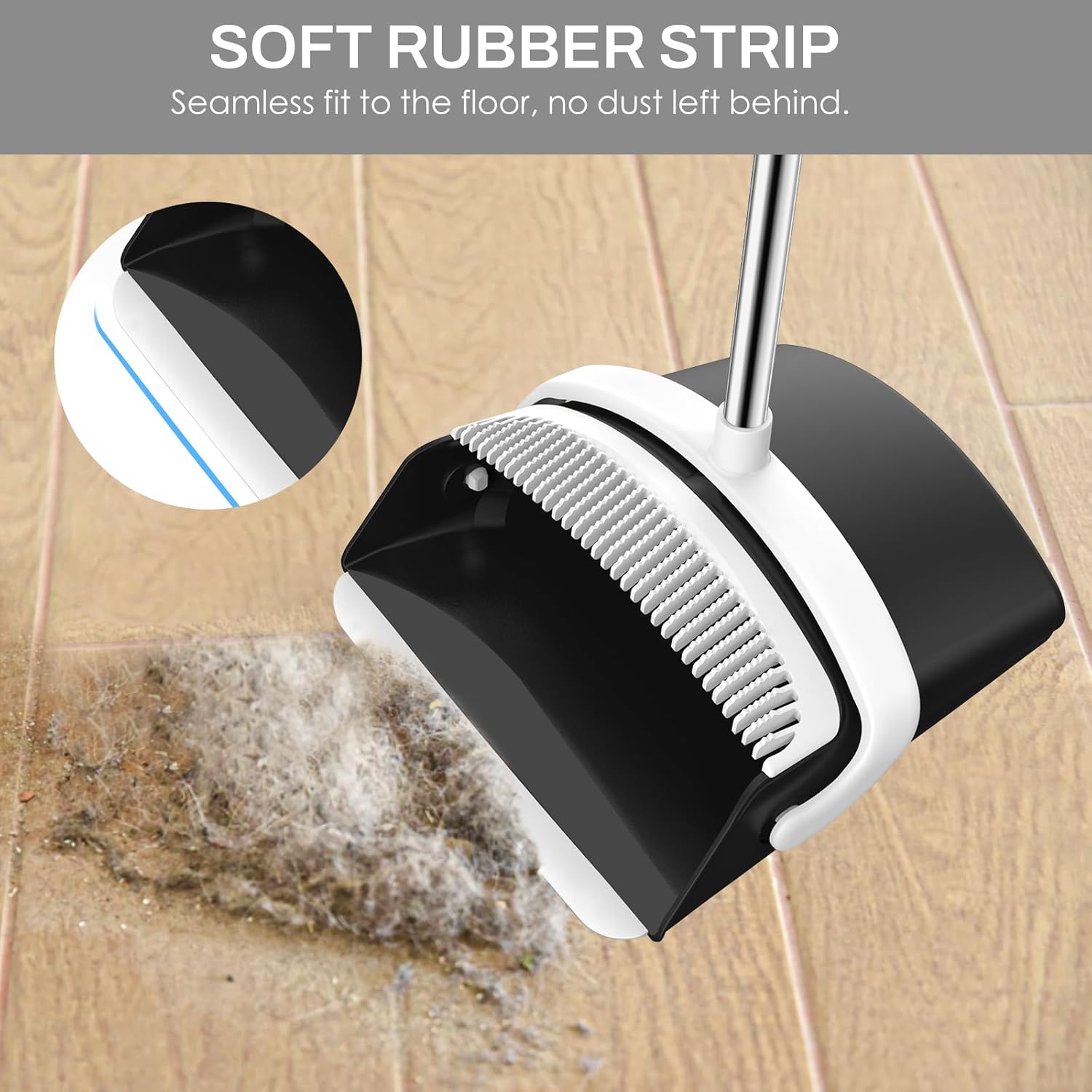 Thumbnail 3 de EZKEY Long-Handle Broom and Dustpan Set with Adjustable Telescopic Poles and Dustpan Comb Teeth