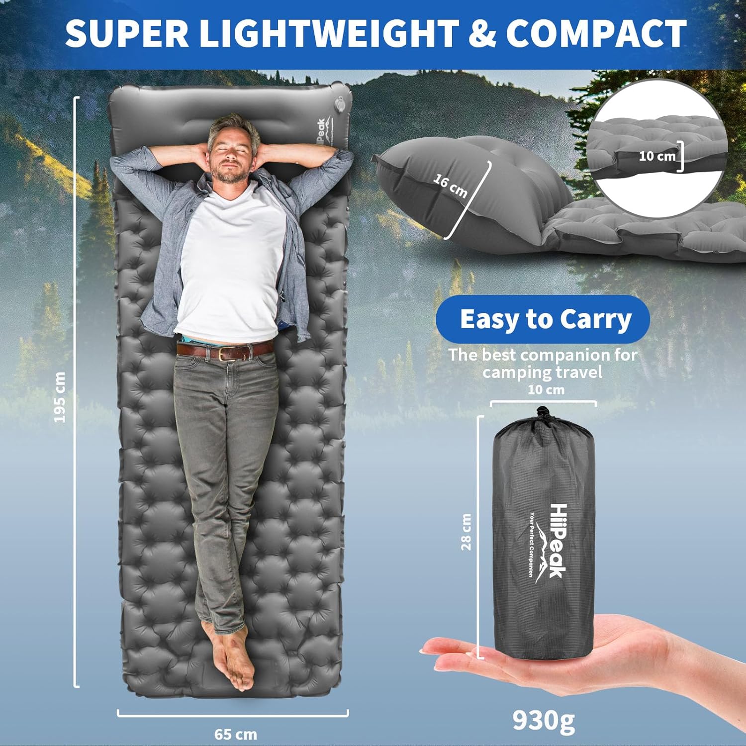 Thumbnail 1 de HiiPeak Camping Sleeping Pad ultralight inflatable pad ⛺