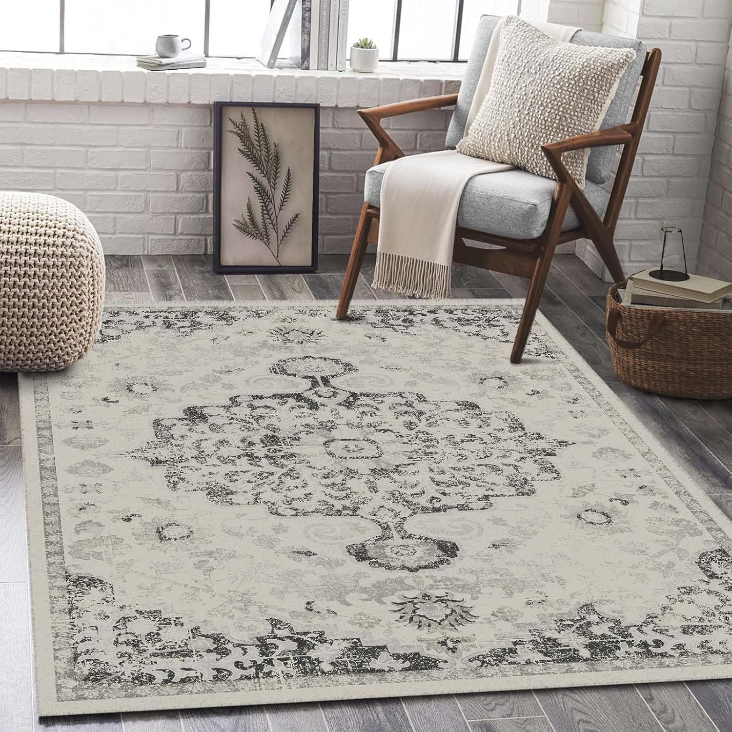 Detalle de LOOMY 5x7 Floral Boho Area Rug 🏡