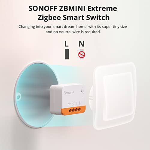 Detalle 1 de SONOFF ZBMINIL2 interruptor inteligente Zigbee sin neutro, 2 vías, pack de 4