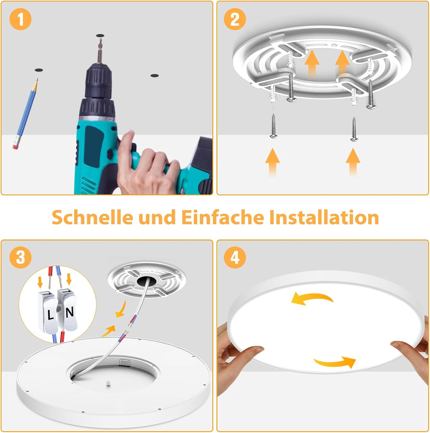 Thumbnail 6 de OUILA LED Deckenleuchte Ø40CM Flach Rund