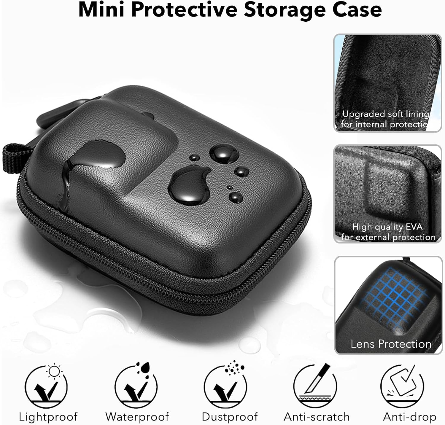Detalle de SYMIK Small Carrying Case for Insta360 Ace Pro 2: Protective Kit and Compact Travel Case