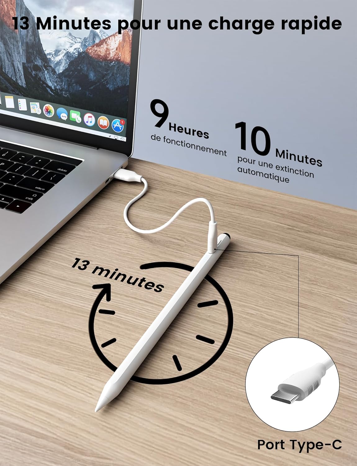Thumbnail 2 de MEKO [2 en 1] Stylo pour iPad – stylet 2 en 1 avec charge rapide et sensibilité à l'inclinaison