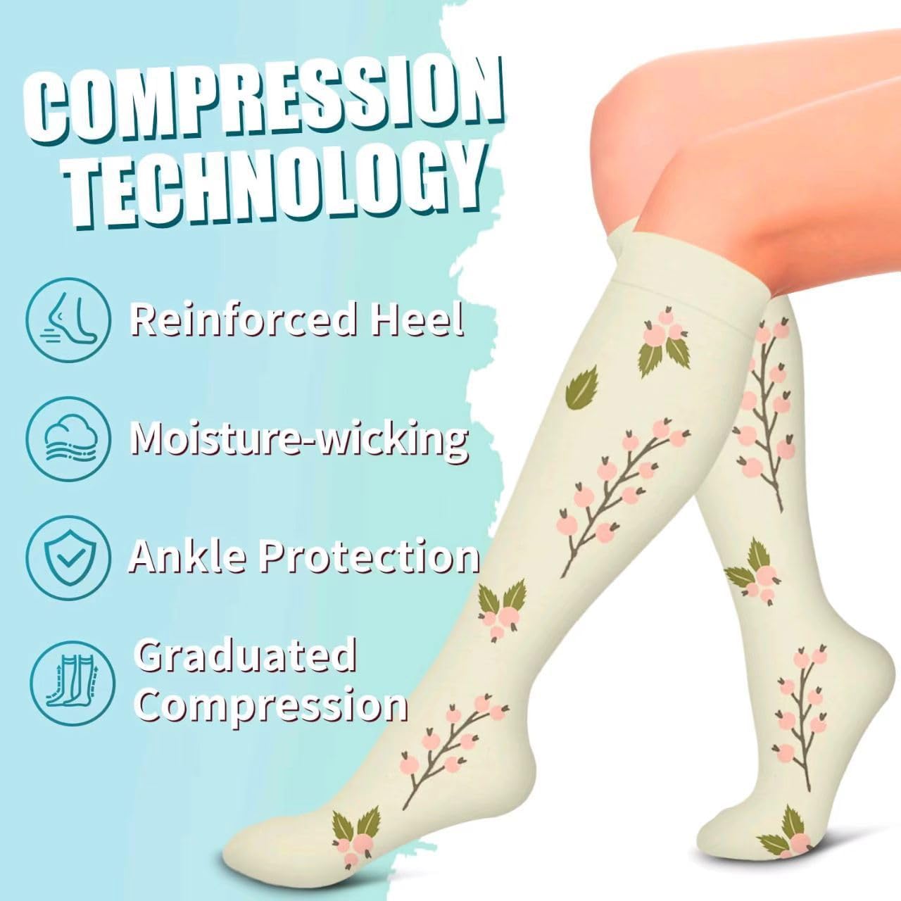 Thumbnail 2 de Compression Socks 15-20 mmHg 6 Pack