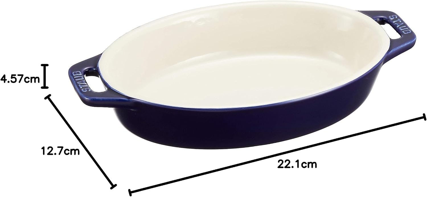 Detalle 1 de staub ストウブ 40508-598 オーバルディッシュ グランブルー 17cm セラミック製