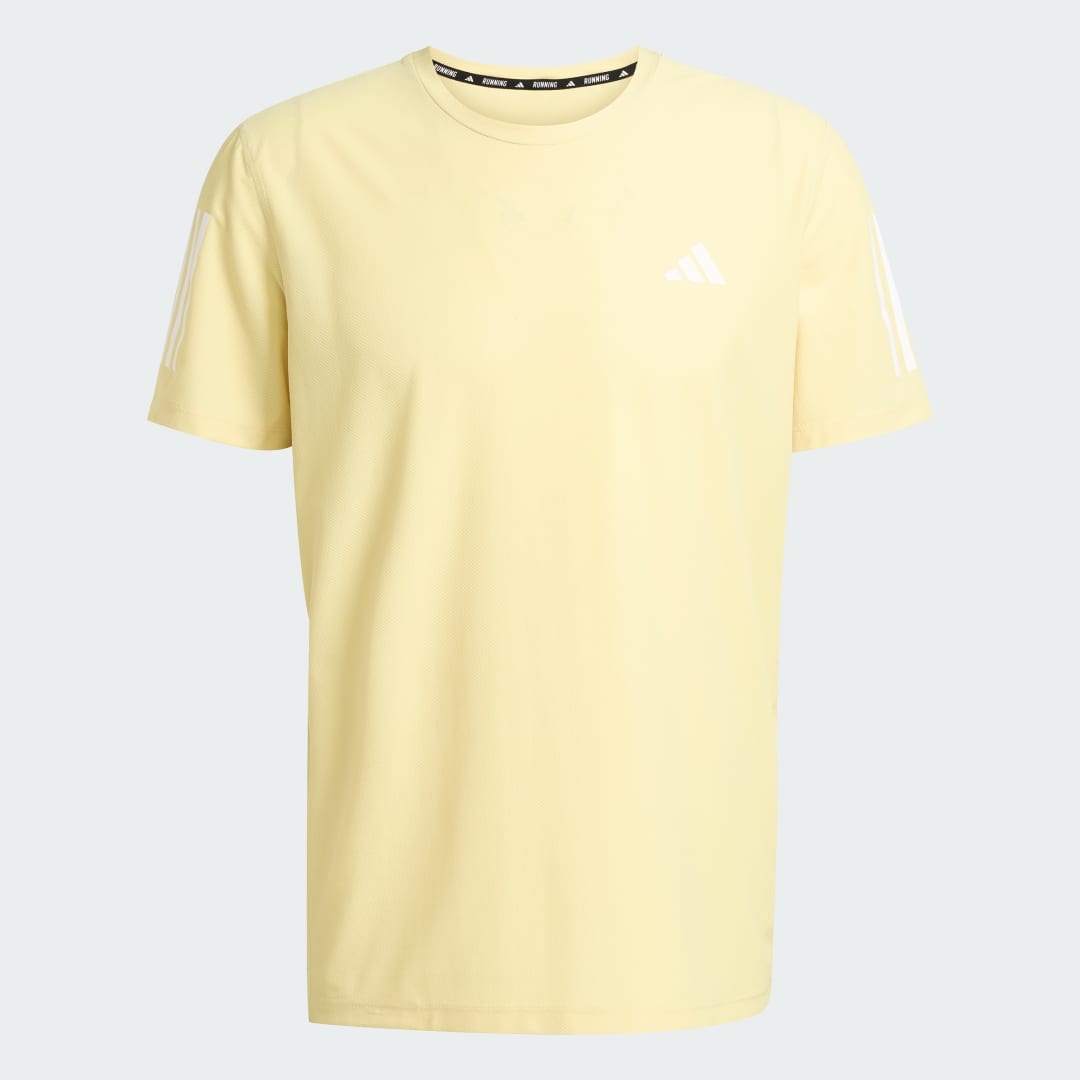 Detalle 2 de Camiseta Own the Run de Adidas: color Amarillo, para runners que buscan comodidad y estilo
