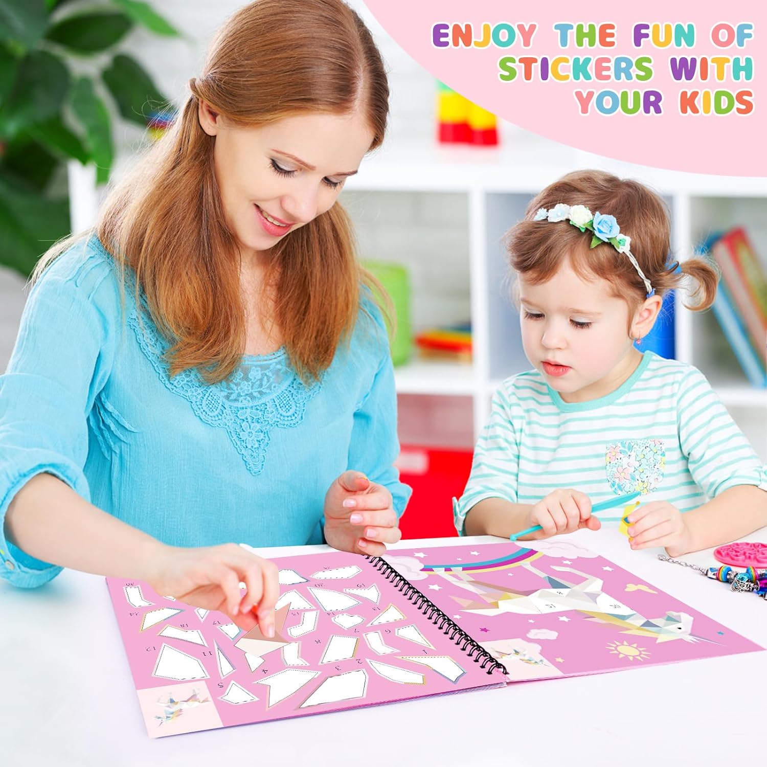 Thumbnail 6 de Homicozy 3-Pack Sticker Paint Books for Kids (Ages 4-8): Unicorn, Mermaid & Animal Designs