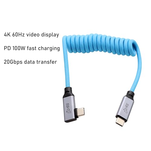 Thumbnail 6 de HangTon USB Typ C PD100W 4K60 Datenstrom Kabel (rechtwinklig) – USB-C zu USB-C, 30–51 cm