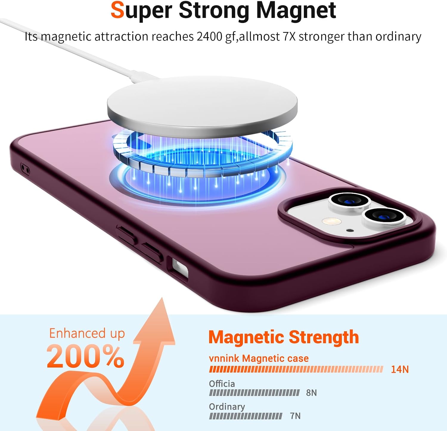 Detalle 2 de vnnink iPhone 12 Magnetic Matte Case, Slim