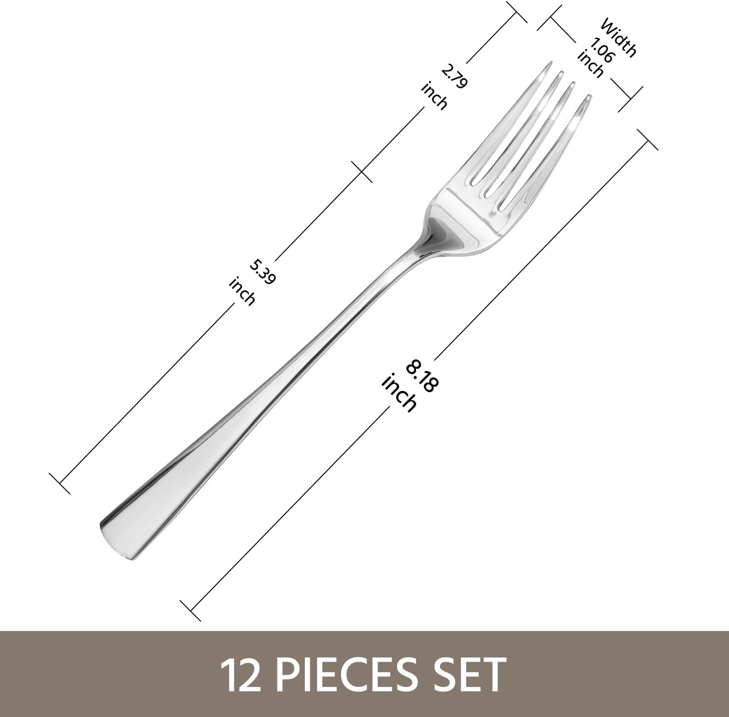 Detalle de KINGSTONE 12-Piece Dinner Forks Set in 18/10 Stainless Steel