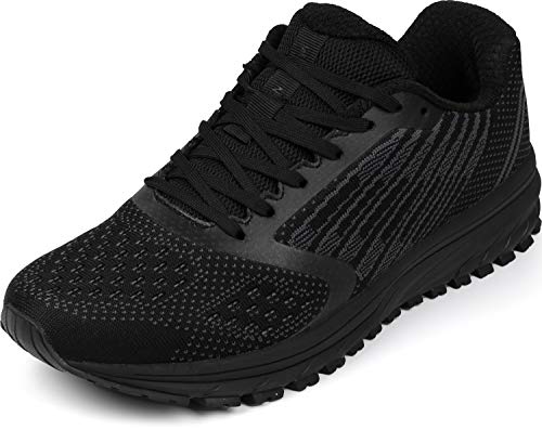 Detalle de WHITIN Laufschuhe Turnschuhe Herren Damen – Ganz Schwarz, Größe 41