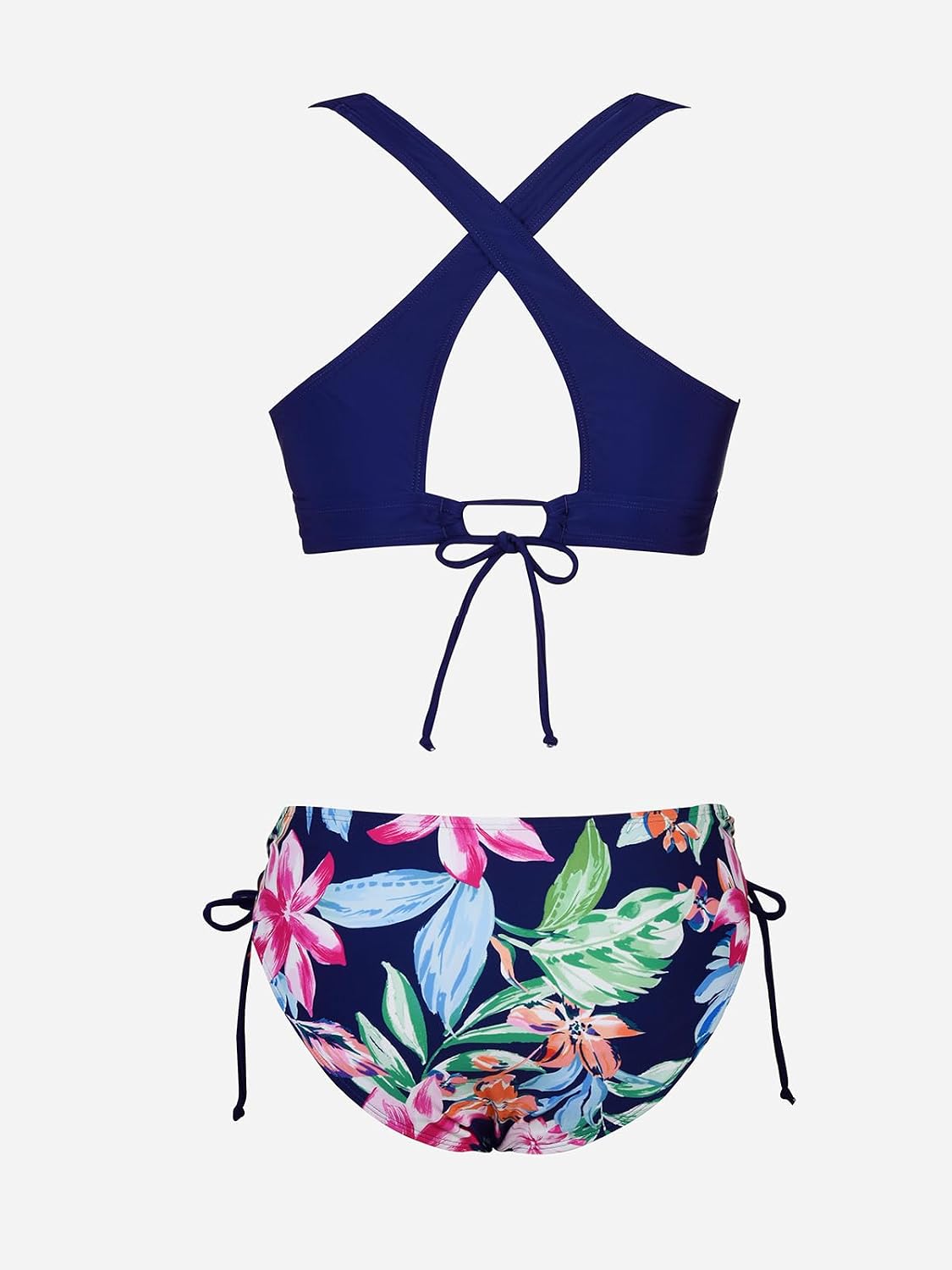 Thumbnail 5 de CUPSHE Damen Bikini Set mit V-Ausschnitt und Schnürung (Triangle Top, Crossback, Low Waist)